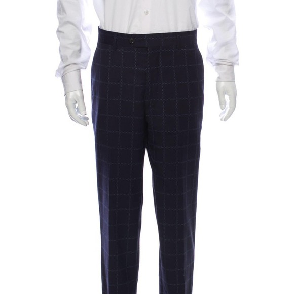 Mens Etro Plaid Print Pants - Picture 1 of 4